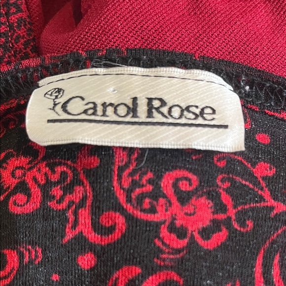 Y2K Carol Rose Black and Red Mesh Paisley Top Size Large - Picture 4 of 4